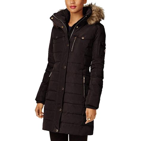 women's hooded down puffer coat michael kors|Michael Kors lightweight down jacket.